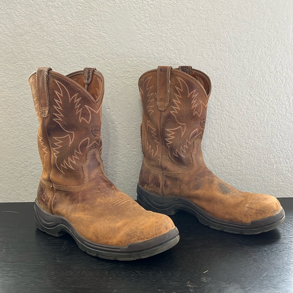 Ariat Work vent tek non-slip brown boots mens 12 D